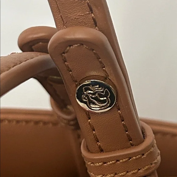 Spartina 449 Vibrant Red Floral Brown Leather Accents/Trim Tote Bag Purse 🌺🌺 - Picture 9 of 14